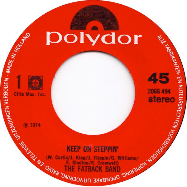 The Fatback Band : Keep On Steppin' (7", Single)