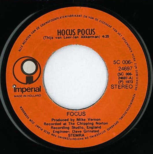 Focus (2) : Hocus Pocus / Sylvia (7", Single)