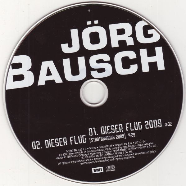 Jörg Bausch : Dieser Flug 2009 (CD, Single)