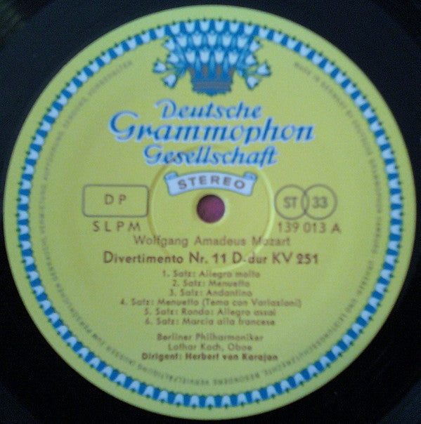 Wolfgang Amadeus Mozart • Herbert von Karajan, Berliner Philharmoniker : Divertimenti KV 251 • KV 247 (LP)