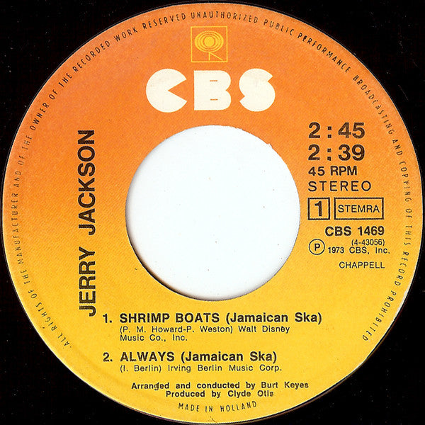 Jerry Jackson : Shrimp Boats / Always / Tell Her Johnny Said Goodbye (7", Maxi)
