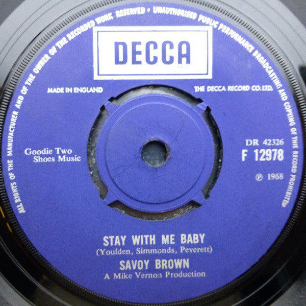 Savoy Brown : I'm Tired  (7", Single)