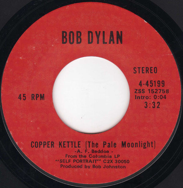 Bob Dylan : Wigwam / Copper Kettle (7", Promo)