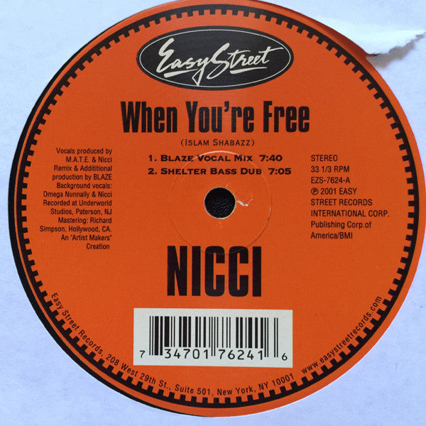 Nicci : When You're Free (12")