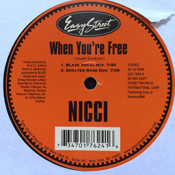 Nicci : When You're Free (12")