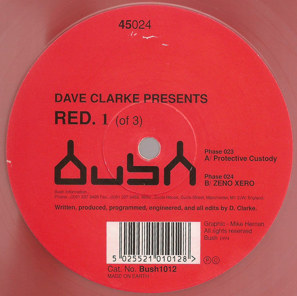 Dave Clarke : Red. 1 (Of 3) (12", Red)