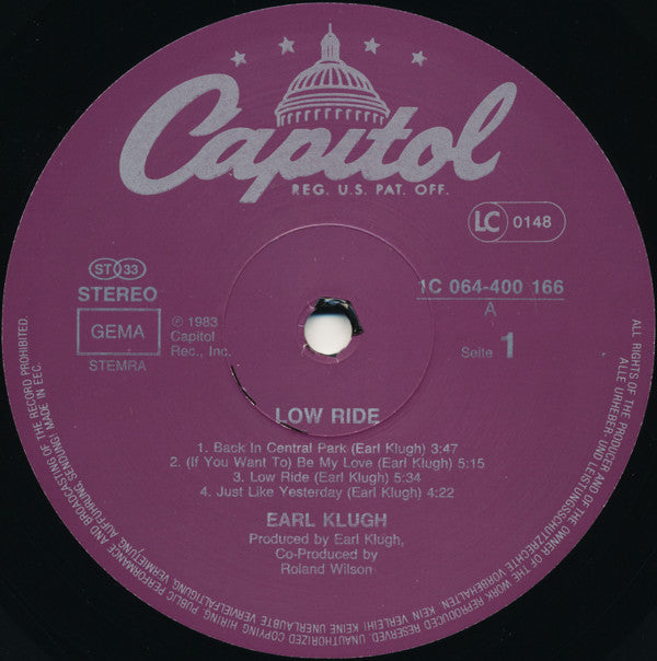 Earl Klugh : Low Ride (LP, Album)