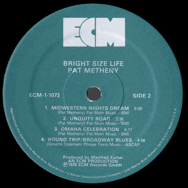 Pat Metheny : Bright Size Life (LP, Album, RE, Wak)