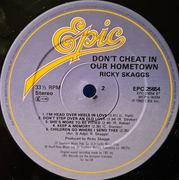 Ricky Skaggs : Don't Cheat In Our Hometown (LP, Album)