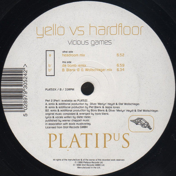 Yello vs Hardfloor : Vicious Games (12")