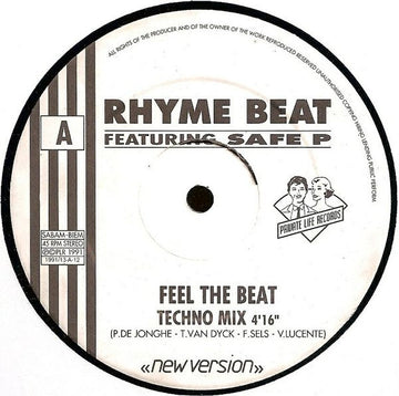 Rhyme Beat Featuring Safe P* : Feel The Beat (12", New)