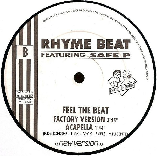 Rhyme Beat Featuring Safe P* : Feel The Beat (12", New)