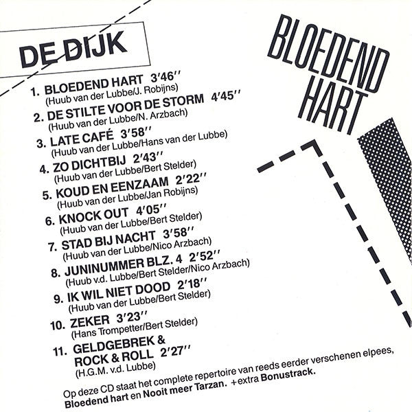 De Dijk : Bloedend Hart / Nooit Meer Tarzan (CD, Comp, RP)