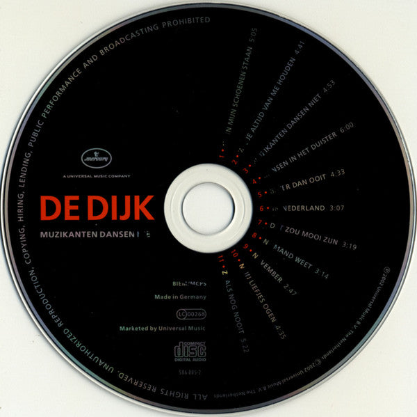 De Dijk : Muzikanten Dansen Niet (CD, Album)