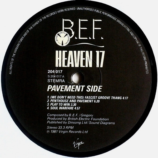 Heaven 17 : Penthouse And Pavement (LP, Album)