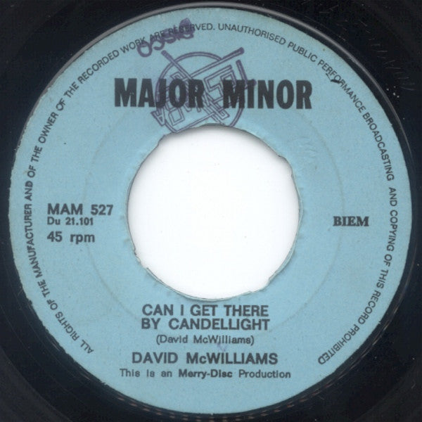 David McWilliams : Can I Get There By Candlelight / Marlena (7", Single)