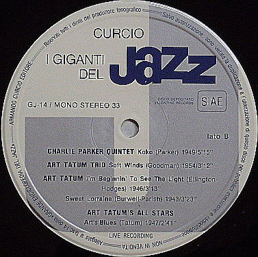 Billie Holiday, Lester Young, Charlie Parker, Art Tatum : I Giganti Del Jazz Vol. 14 (LP, Comp, Mono, Gat)