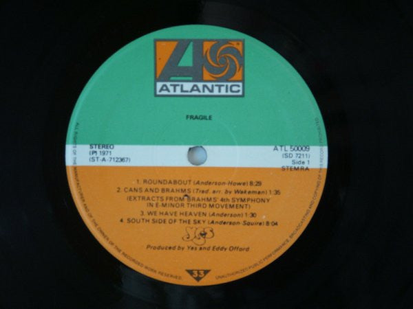 Yes : Fragile (LP, Album, Gat)