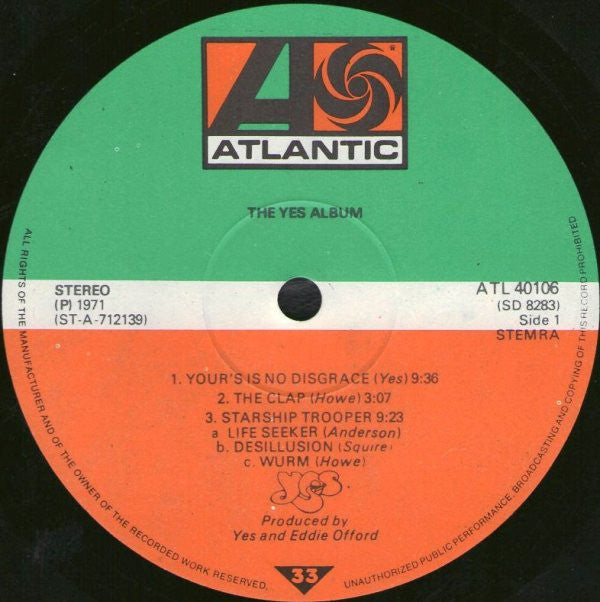 Yes : The Yes Album (LP, Album, RE, Gat)
