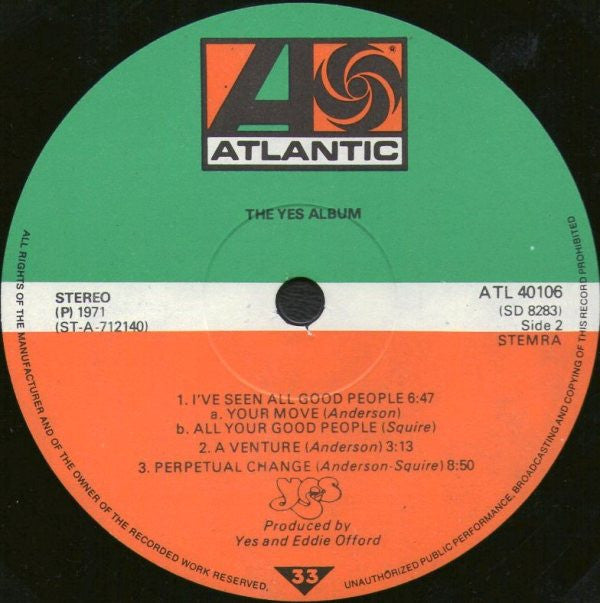 Yes : The Yes Album (LP, Album, RE, Gat)
