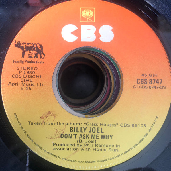Billy Joel : Don't Ask Me Why (7", Single)