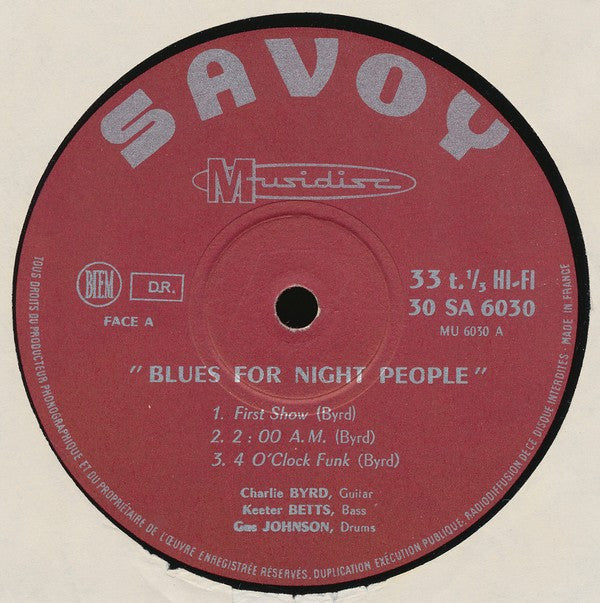 Charlie Byrd : Blues For Night People (LP, Album, RE)
