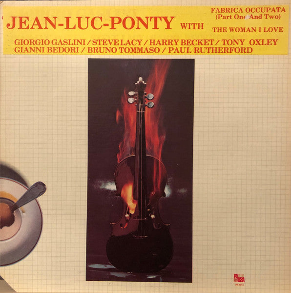 Jean-Luc Ponty With Giorgio Gaslini / Steve Lacy / Harry Beckett / Tony Oxley / Gianni Bedori / Bruno Tommaso / Paul Rutherford (2) : Jean-Luc Ponty Meets Giorgio Gaslini (LP, Album, Tan)