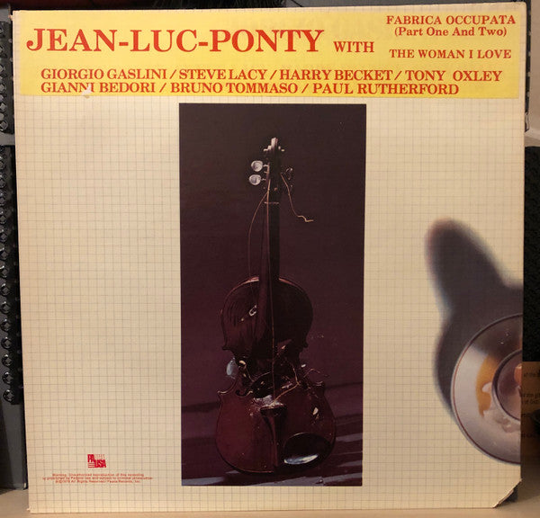Jean-Luc Ponty With Giorgio Gaslini / Steve Lacy / Harry Beckett / Tony Oxley / Gianni Bedori / Bruno Tommaso / Paul Rutherford (2) : Jean-Luc Ponty Meets Giorgio Gaslini (LP, Album, Tan)