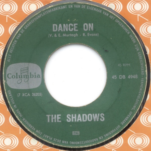 The Shadows : Dance On (7", Single)