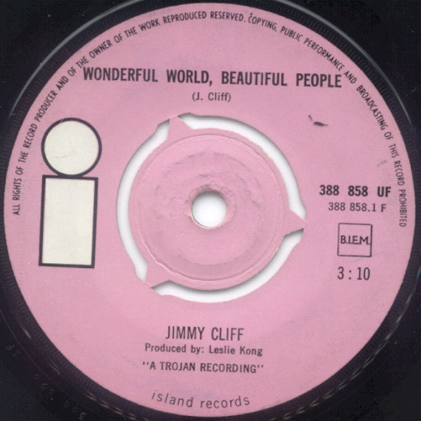 Jimmy Cliff : Wonderful World, Beautiful People / Hard Road To Travel (7")