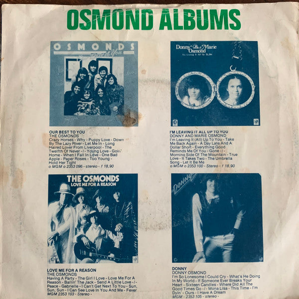 The Osmonds : Having A Party (7", Single)