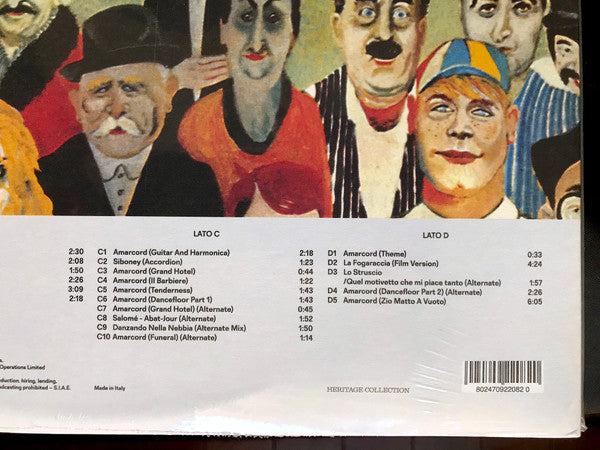 Nino Rota : Fellini's Amarcord (2xLP, Album, RE, RM, Sou)