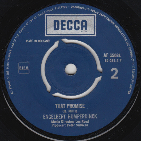 Engelbert Humperdinck : The Last Waltz (7", Single, Red)