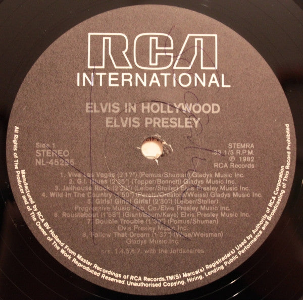 Elvis Presley : Elvis In Hollywood (LP, Comp, RE)