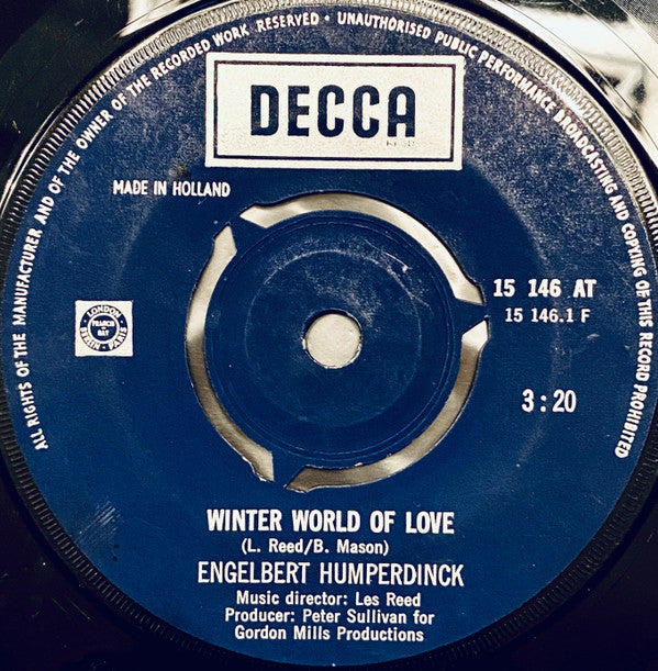 Engelbert Humperdinck : Winter World Of Love (7", Single, 3-p)