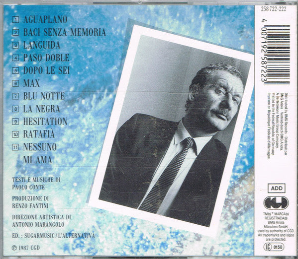 Paolo Conte : Aguaplano (CD, Album)