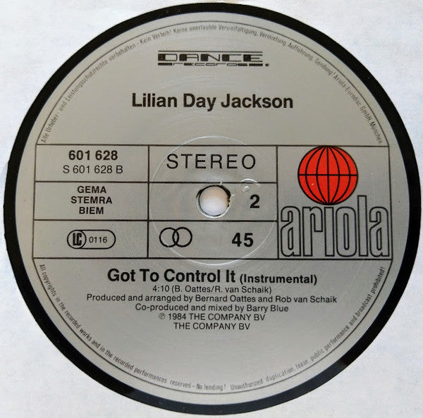 Lilian Day Jackson : Got To Control It (12", Maxi)