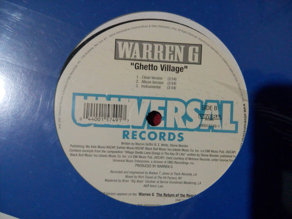 Warren G : Ghetto Village (12", Single)
