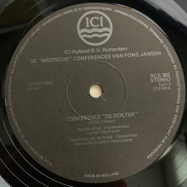 Fons Jansen : De "Medische" Conferences Van Fons Jansen (LP, Comp)