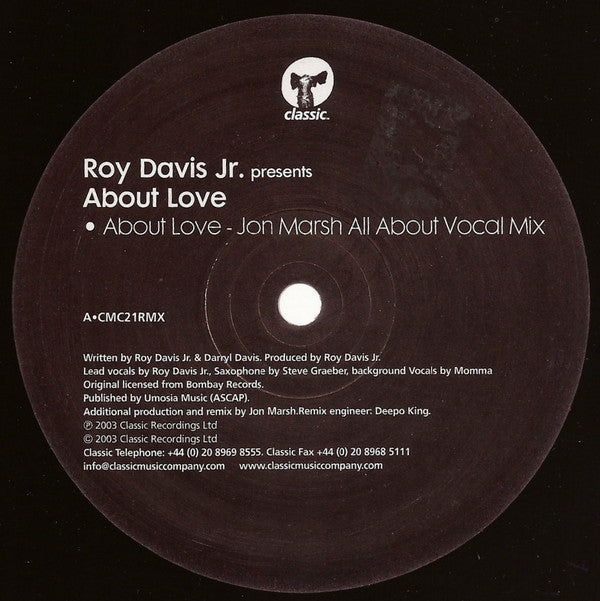 Roy Davis Jr. : About Love (Remixes) (12")