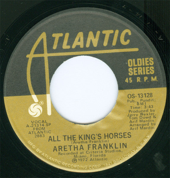 Aretha Franklin : All The King's Horses / Gentle On My Mind (7")