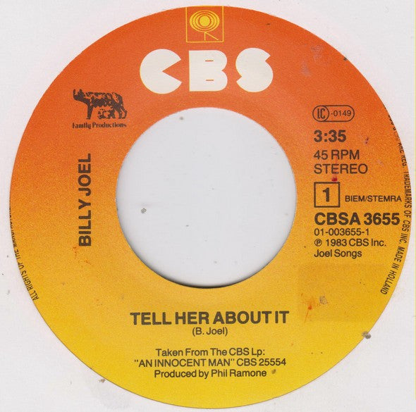 Billy Joel : Tell Her About It (7", Single)