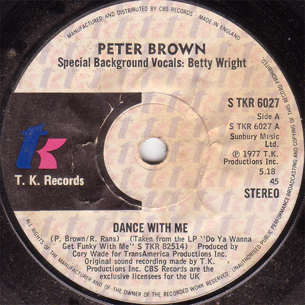 Peter Brown (2) : Dance With Me (7", Single)