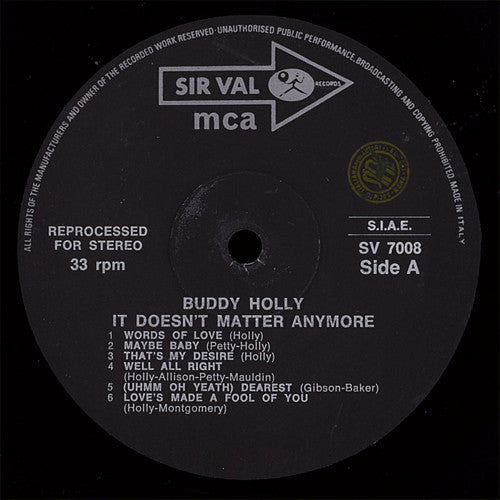Buddy Holly : It Doesn't Matter Anymore (LP, Comp)