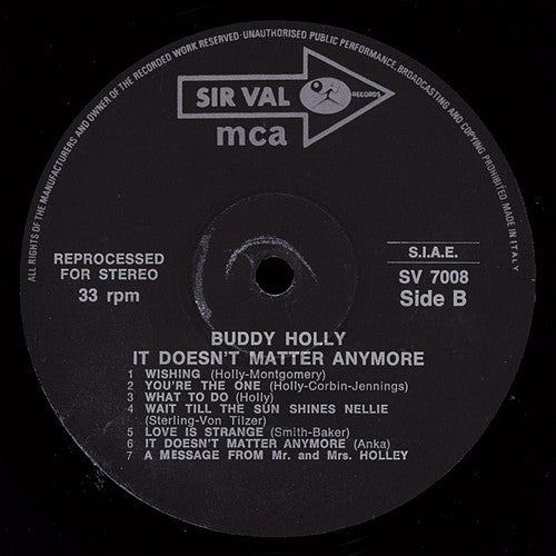 Buddy Holly : It Doesn't Matter Anymore (LP, Comp)