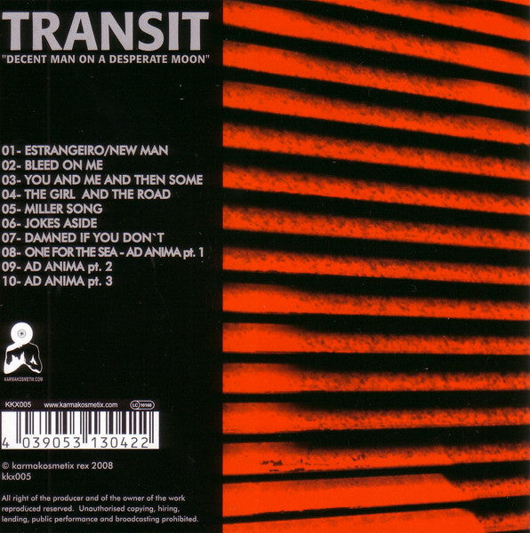 Transit (15) : Decent Man On A Desperate Moon (CD, Album, Promo, PVC)
