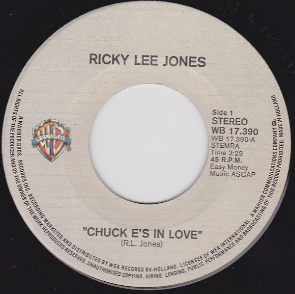 Rickie Lee Jones : Chuck E.'s In Love (7", Single)