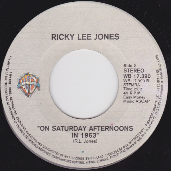 Rickie Lee Jones : Chuck E.'s In Love (7", Single)