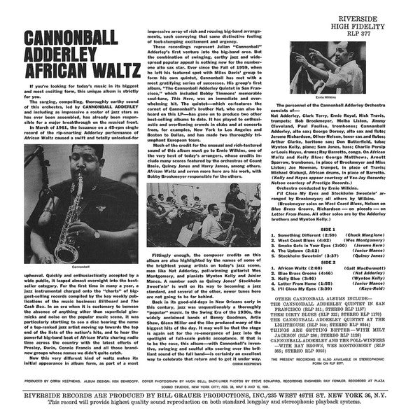 Cannonball Adderley And His Orchestra : African Waltz (LP, Album, Mono)