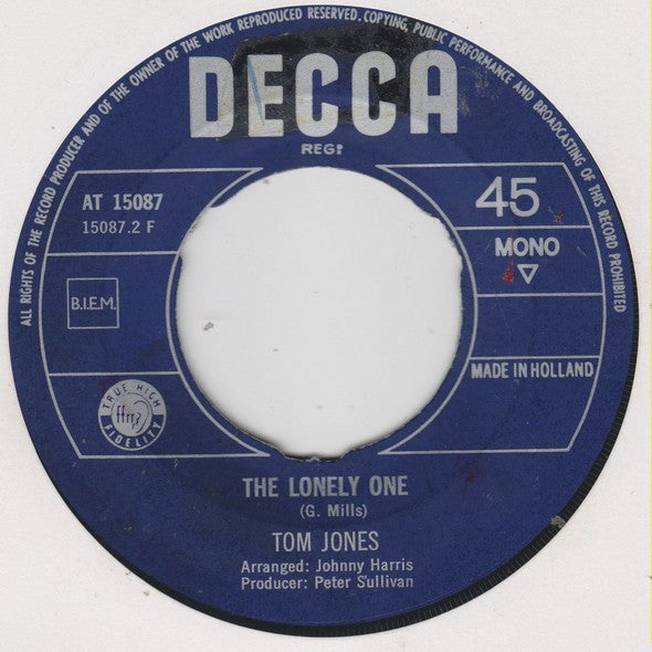 Tom Jones : I'm Coming Home (7", Mono)